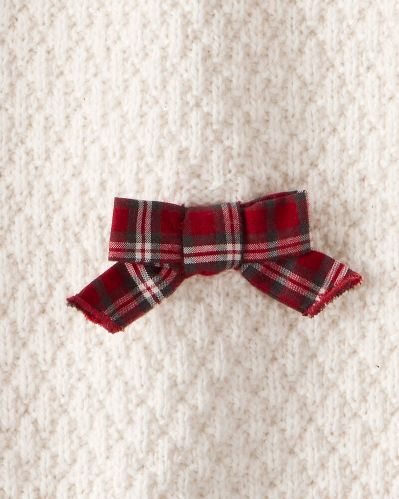 Baby Girl Bow Long-Sleeve Jumpsuit - White, image 3 of 4 slides