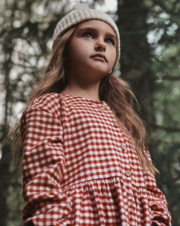 Girls Organic Cotton Flannel Dress, 