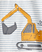 Toddler Boy 2-Piece Construction Striped Hooded Tee & Jogger Set, image 3 of 4 slides