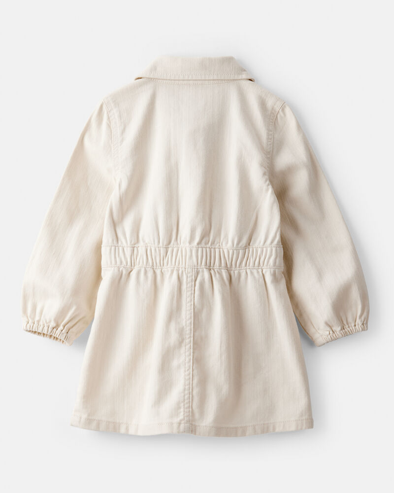 Toddler Girl Embroidered Cotton Long-Sleeve Dress - White, image 2 of 5 slides