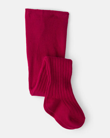 Toddler Girl Rib Tights - Red, 