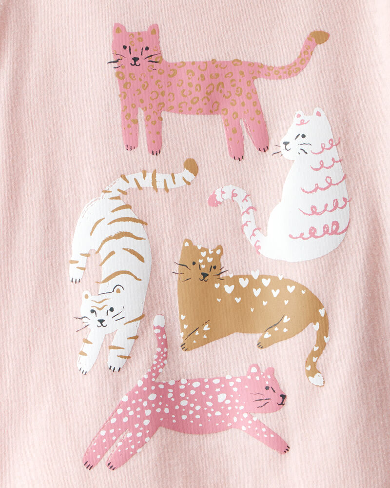 Toddler Girl Cat Long-Sleeve Graphic Tee - Pink, image 2 of 3 slides