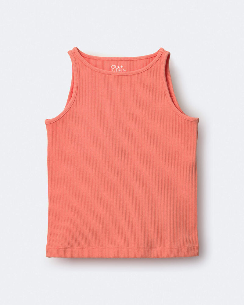 Toddler Girl Ribbed Playtime Tank Top - Coral, image 2 of 5 slides