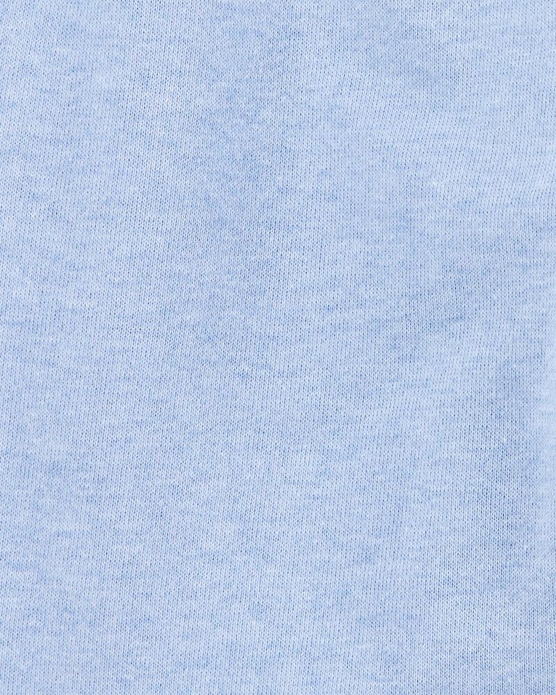 Kid 2-Piece Hooded French Terry Tee & Shorts Set - Blue, image 3 of 7 slides