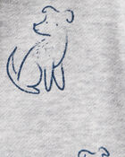 Baby Boy DayDream Fleece Dog Print Long-Sleeve Hoodie - Grey, image 2 of 3 slides