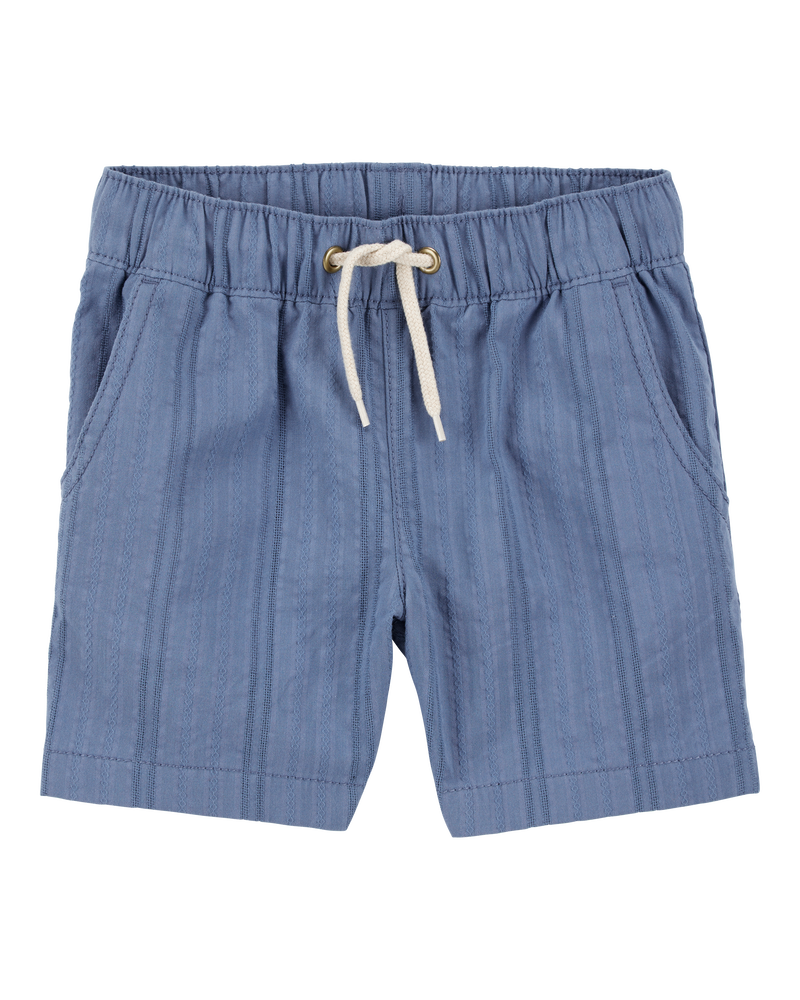 Baby 2-Piece Seersucker Button-Down Shirt & Drawstring Shorts Set - Blue, image 5 of 7 slides