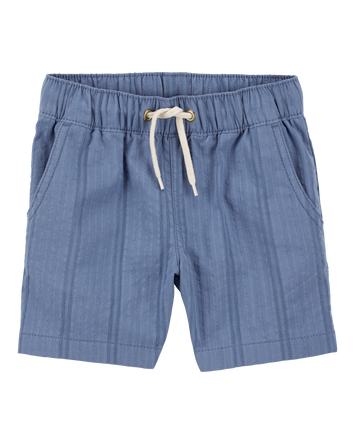 Baby Seersucker Drawstring Shorts - Blue, 