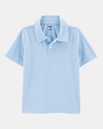 Boys Pique Uniform Polo Shirt - Light Blue, 