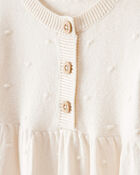 Baby Girl Cotton Long-Sleeve Jumpsuit - Ivory, image 2 of 4 slides