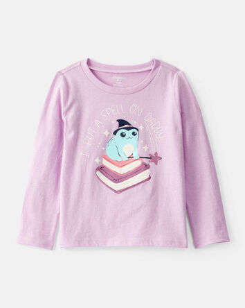 Toddler Girl I Put A Spell On Daddy Long-Sleeve Graphic Tee - Purple, 