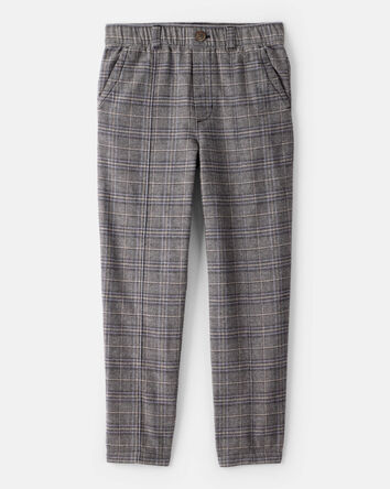 Boys Plaid Pants - Grey, 