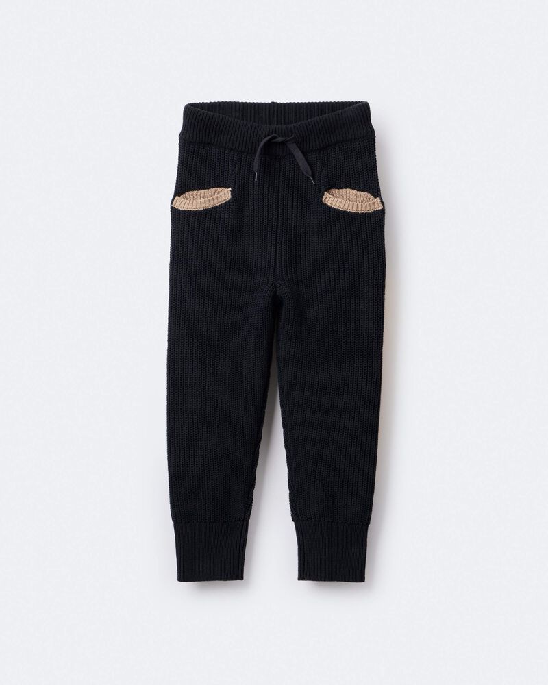 Toddler Sweater Jogger Pant - Black, image 2 of 7 slides