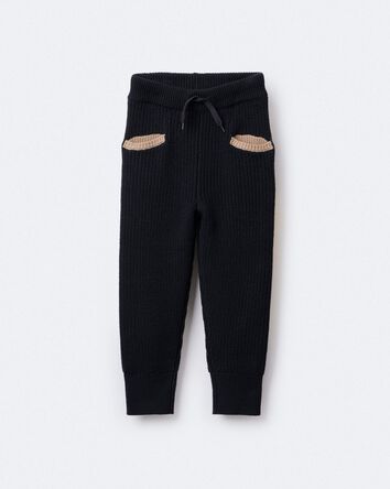 Toddler Sweater Jogger Pant - Black, 