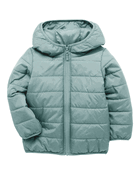 Baby Packable Hooded Puffer Jacket - Green, image 2 of 6 slides