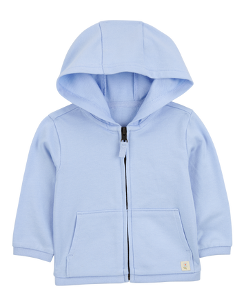 Baby Girl Zip-Up French Terry Hoodie - Blue, 