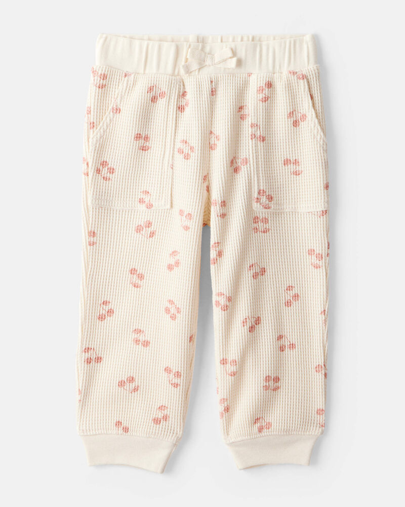 Baby Girl 2-Piece Cherry Fruit Print Long-Sleeve Tee & Pant Set - Ivory, image 2 of 4 slides