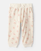 Baby Girl 2-Piece Cherry Fruit Print Long-Sleeve Tee & Pant Set - Ivory, image 2 of 4 slides