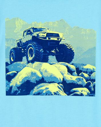 Boys Monster Truck Short-Sleeve Graphic Tee - Turquoise, 