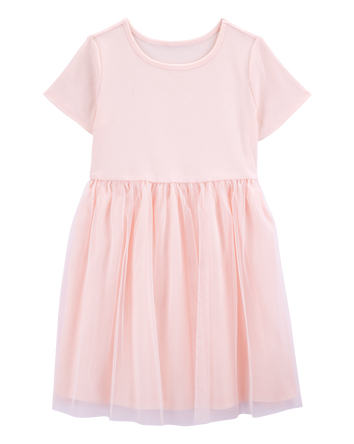 Kid Solid Short-Sleeve Dress - Pink, 
