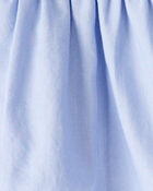 Baby Girl Embroidered Cotton Long-Sleeve Top - Blue, image 3 of 4 slides