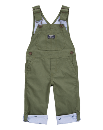 Toddler Solid Canvas Overalls - Green, 
