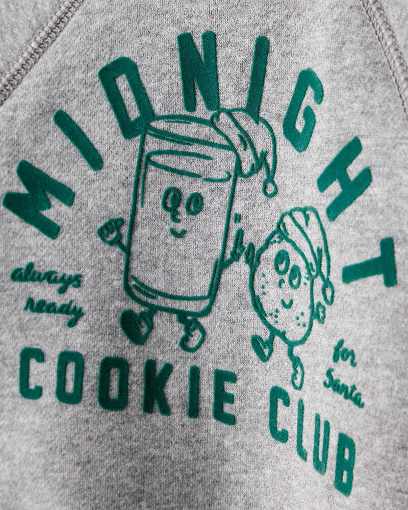 Baby Boy DayDream Fleece Midnight Cookie Club Long-Sleeve Pullover Sweatshirt - Grey, image 2 of 4 slides