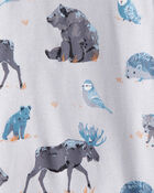 Kid Organic Cotton Pajamas in Midnight Forest Print, image 3 of 4 slides