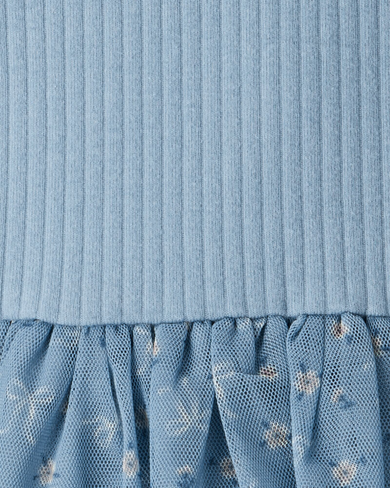 Toddler Girl Floral Print Long-Sleeve Dress - Blue, image 3 of 4 slides