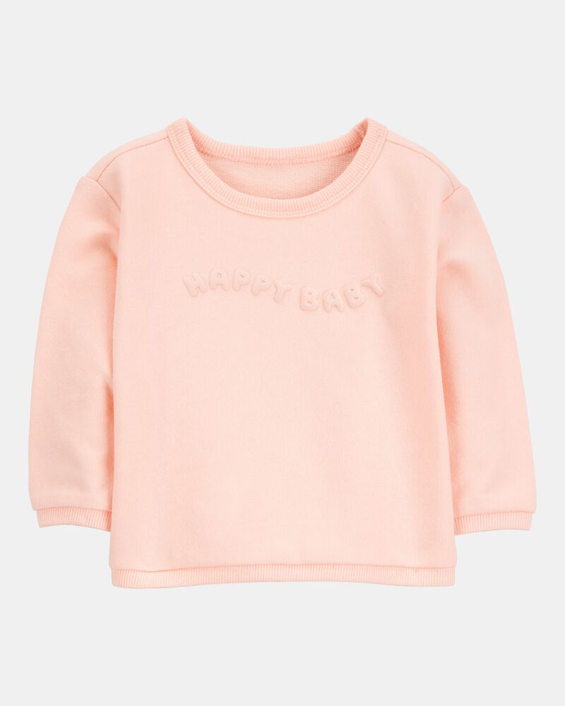 Baby 4-Piece French Terry Mix-and-Match Outfit Set - Pink/Ivory, image 2 of 11 slides