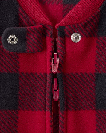 Baby Checkered Print Loose Fit Long-Sleeve Wearable Blanket, 