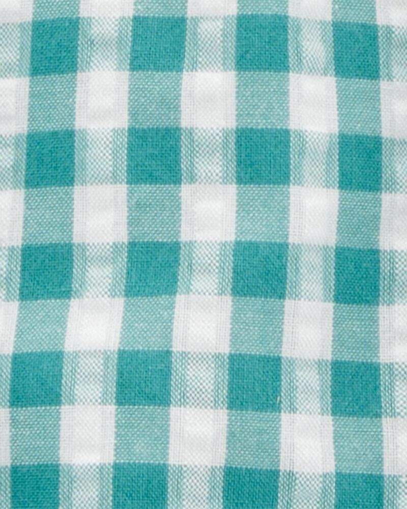 Baby Girl 3-Piece Gingham Outfit Set - Green/Grey, image 3 of 5 slides