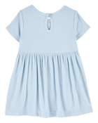 Baby Girl Solid PurelySoft Bodysuit Dress -Blue, image 3 of 7 slides