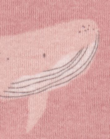 Toddler Girl Whale Print Snug Fit Cotton 1-Piece Pajamas - Pink, 