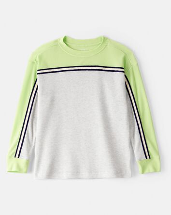 Boys Stripe Thermal Long-Sleeve T-Shirt - Grey, 
