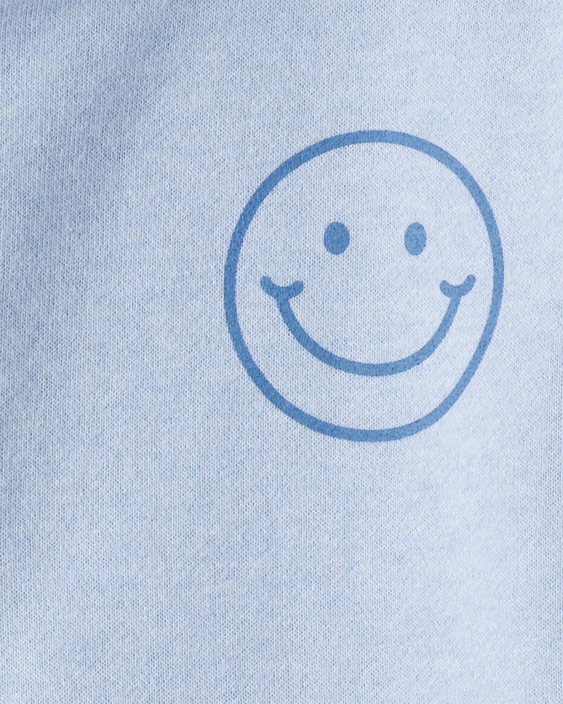 Girls 2-Piece Smiley Face Pullover Sweatshirt & Joggers Set - Blue, image 3 of 6 slides