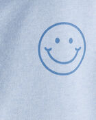 Girls 2-Piece Smiley Face Pullover Sweatshirt & Joggers Set - Blue, image 3 of 6 slides