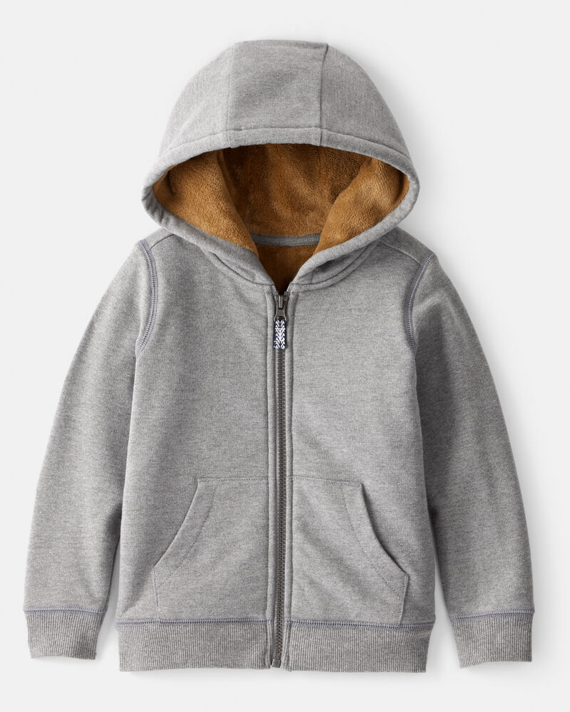 Toddler Boy Long-Sleeve Hooded Zip-Up Jacket - Grey, image 1 of 3 slides