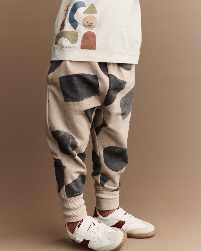 Toddler City Park&trade; Jogger Pant with Shapes - Khaki, image 3 of 7 slides