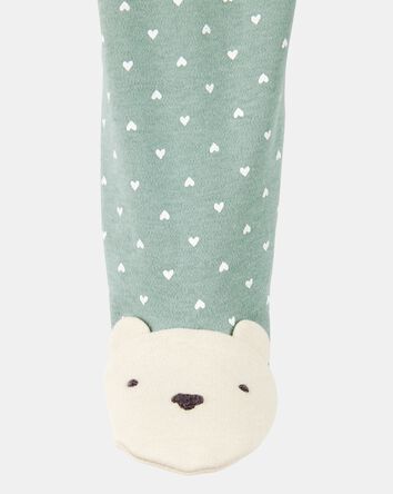 Baby Girl Polka Dot 2-Way Zip Cotton Sleep & Play Pajamas - Green, 