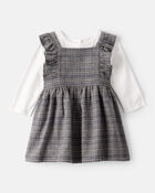 Baby Girl 2-Piece Plaid Long-Sleeve Dress Set, image 1 of 6 slides