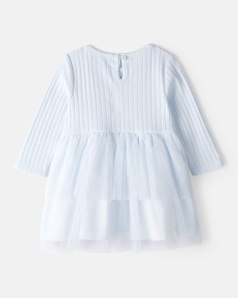 Baby Girl Tulle Long-Sleeve Dress - Blue, image 3 of 5 slides