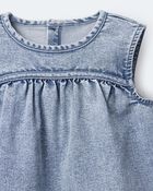 Toddler Girl Sleeveless Denim Top in Avenue Wash - Blue, image 6 of 6 slides