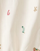 Baby Boy 3-Piece Holiday Print Cotton Long-Sleeve Shirt & Suspender Pant Set - Red/White, image 4 of 6 slides