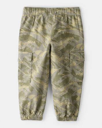 Toddler Boy Cotton Camo Fashion Cargo Pants - Green, 