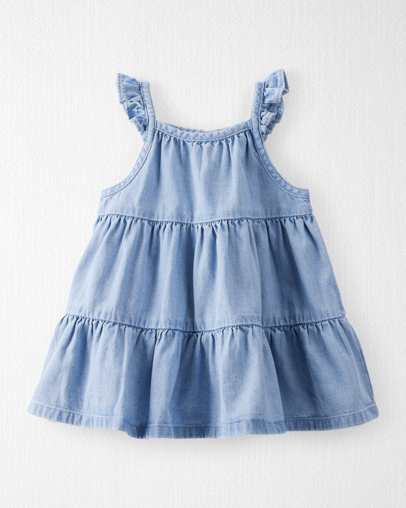 Baby Organic Cotton Chambray Dress , image 1 of 6 slides