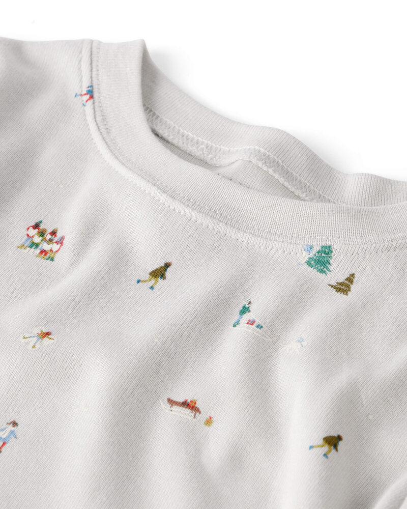 Toddler Organic Cotton Pajamas in Frosted Trail Print, image 2 of 4 slides