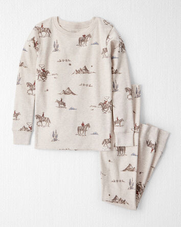 Kid Organic Cotton Pajamas in Western Rodeo Print, 