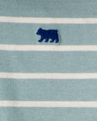 Baby Boy 2-Piece Striped Bear Hooded Bodysuit Pant Set - Green/White, image 2 of 3 slides