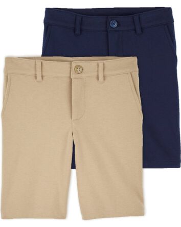 Kid 2-Pack Ponte Knit Uniform Shorts, 