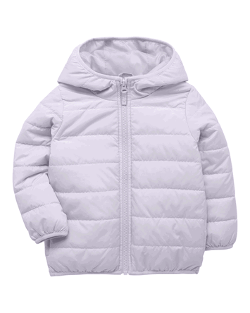 Baby Packable Hooded Puffer Jacket - Purple, 
